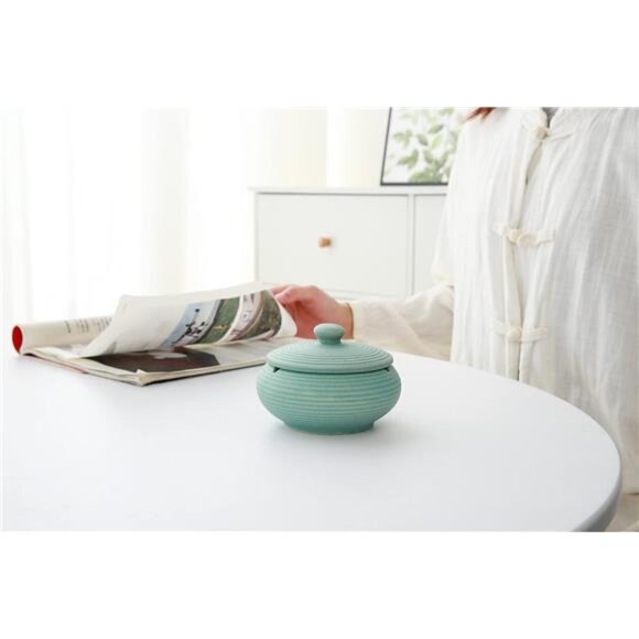 Ceramic Container Decor Jar Holder Home Jar Decor with Lid for Home Office Decor - Picture 3 of 8